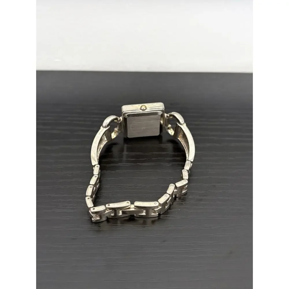 Vintage Accutime Women’s Square Bracelet Watch Quartz Silver Tone Japan Untested